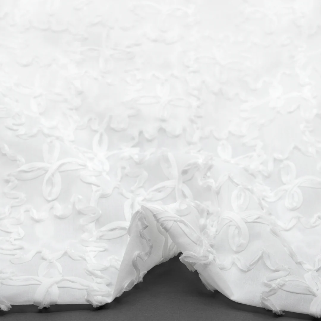 Deadstock Wiggle Poly Voile - White - Image 3