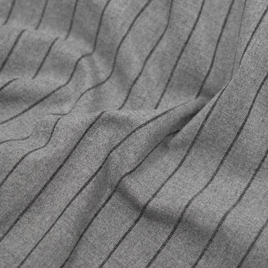 Department Stripe Brushed Suiting - Heather Grey/Black