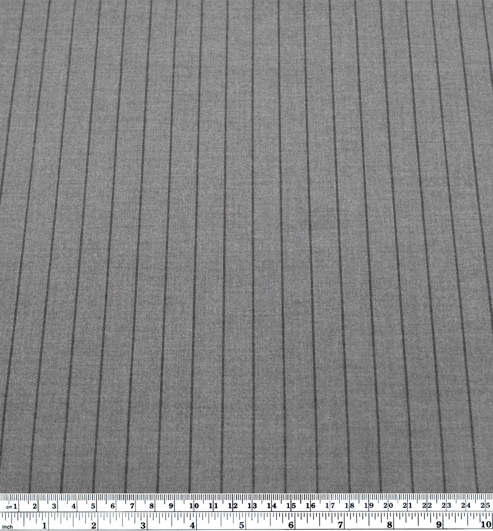 Department Stripe Brushed Suiting - Heather Grey/Black - Image 3