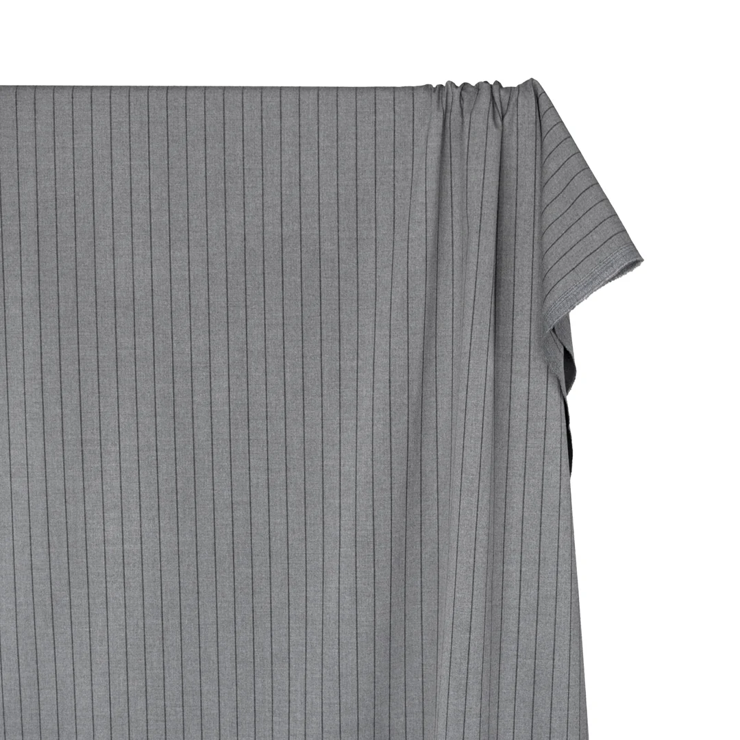 Department Stripe Brushed Suiting - Heather Grey/Black - Image 4
