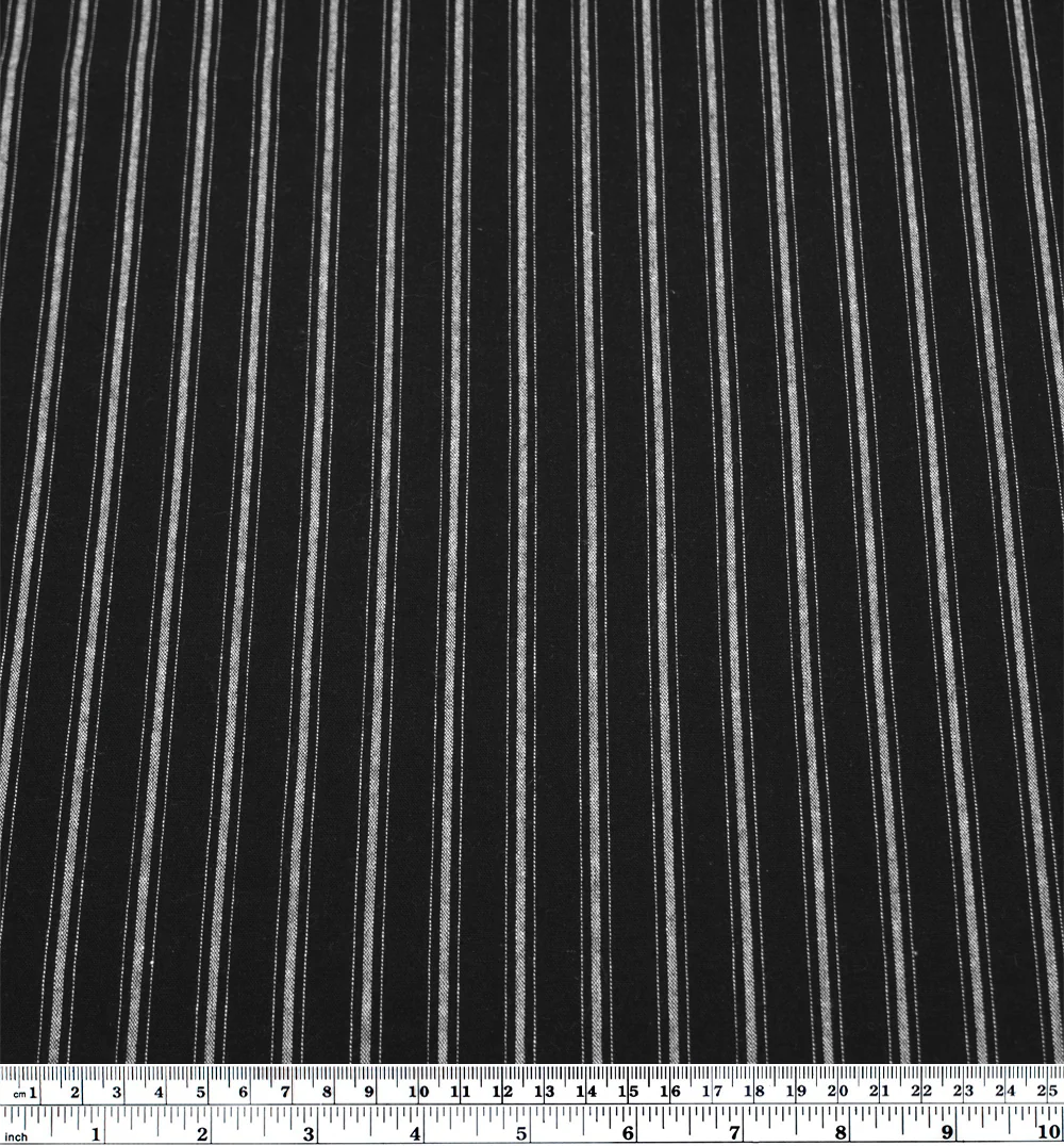 Division Stripe Washed Cotton - Black - Image 3