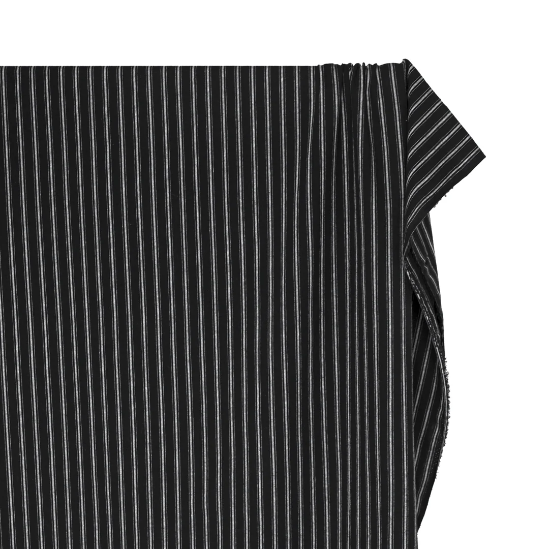 Division Stripe Washed Cotton - Black - Image 4