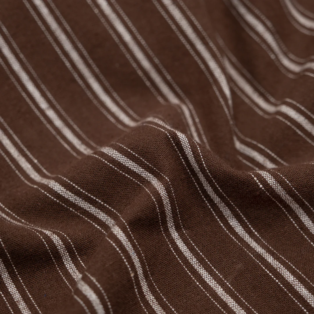 Division Stripe Washed Cotton - Coffee Bean