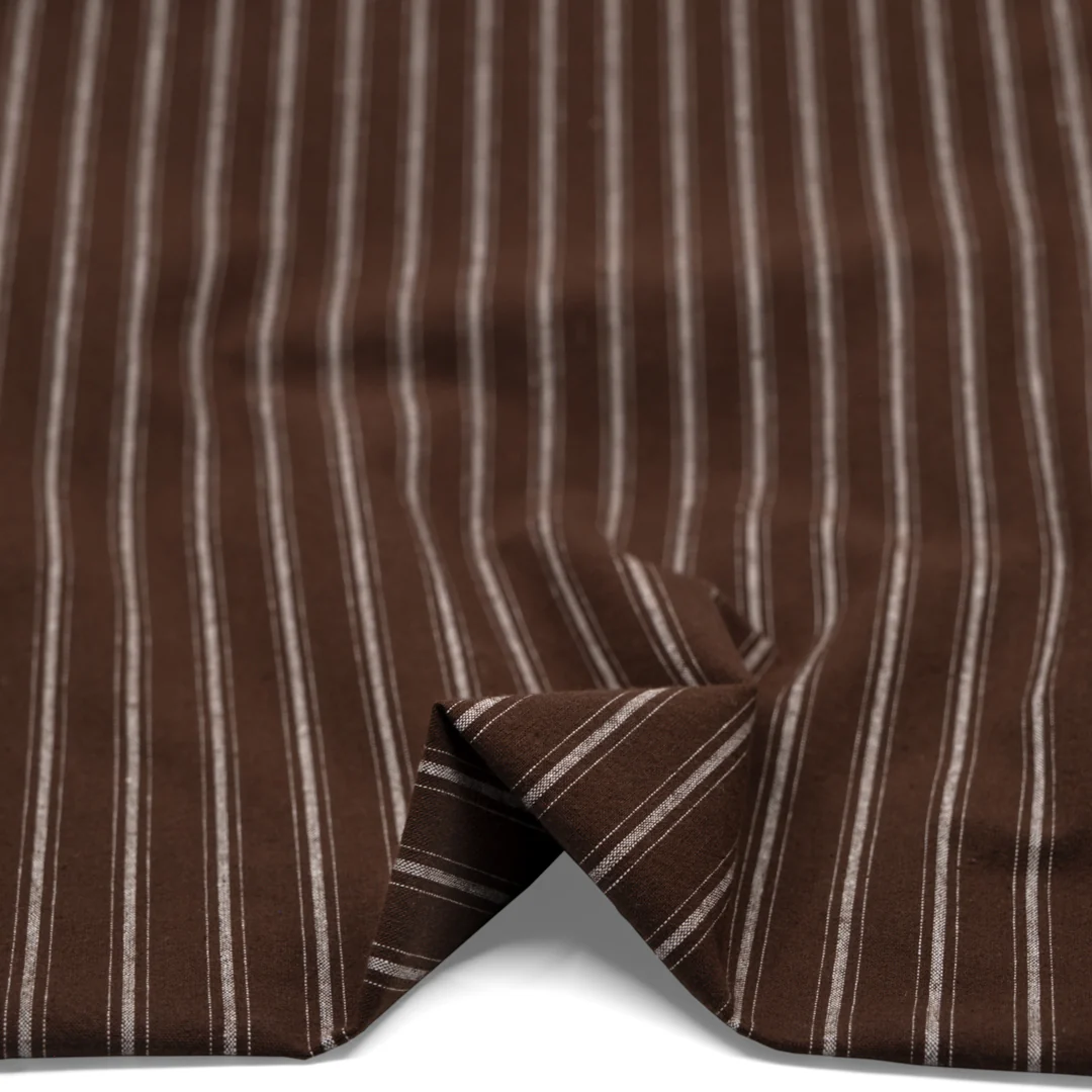 Division Stripe Washed Cotton - Coffee Bean - Image 2