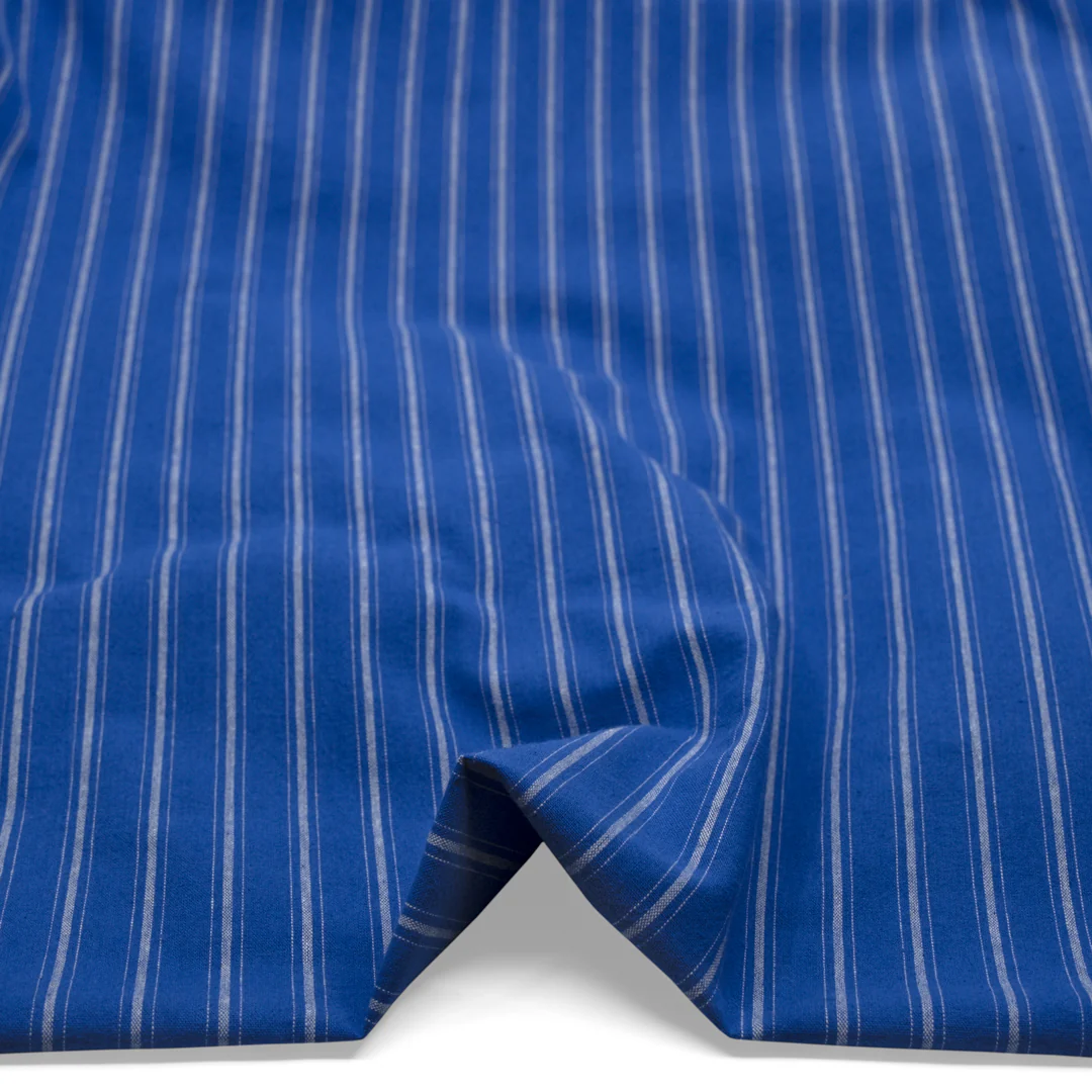 Division Stripe Washed Cotton - Lapis - Image 2