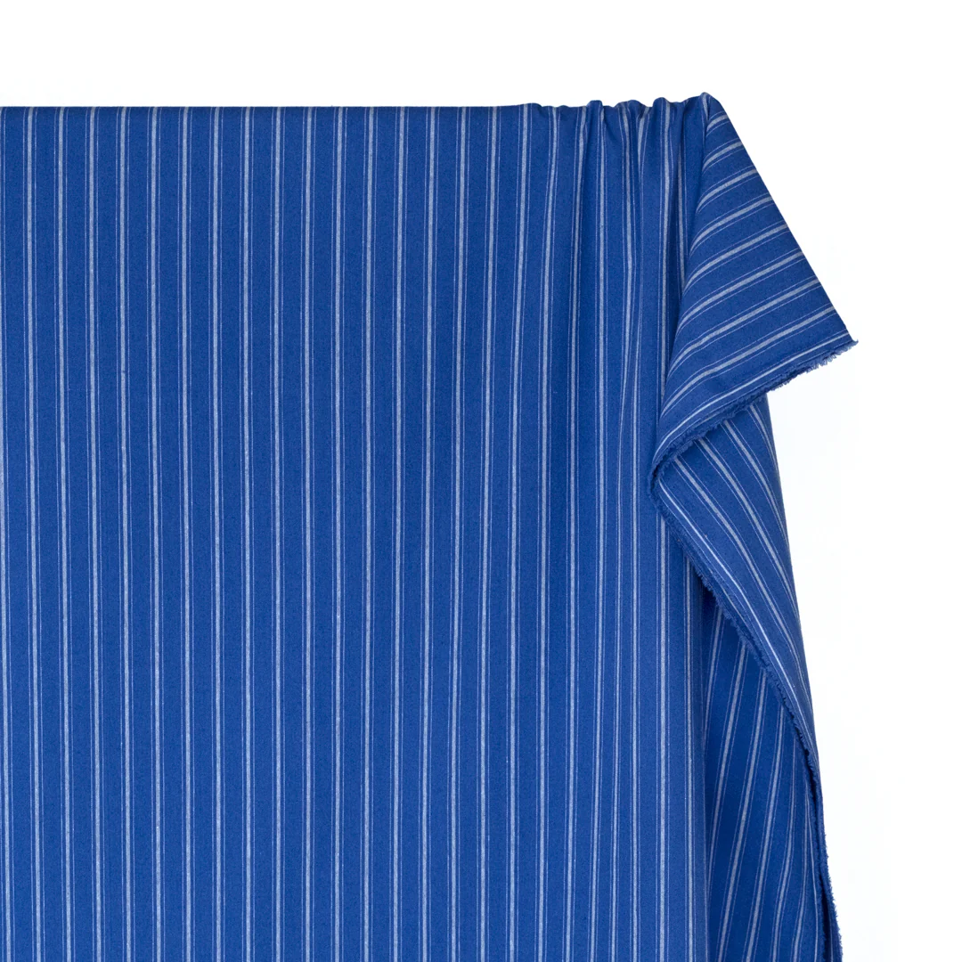 Division Stripe Washed Cotton - Lapis - Image 4
