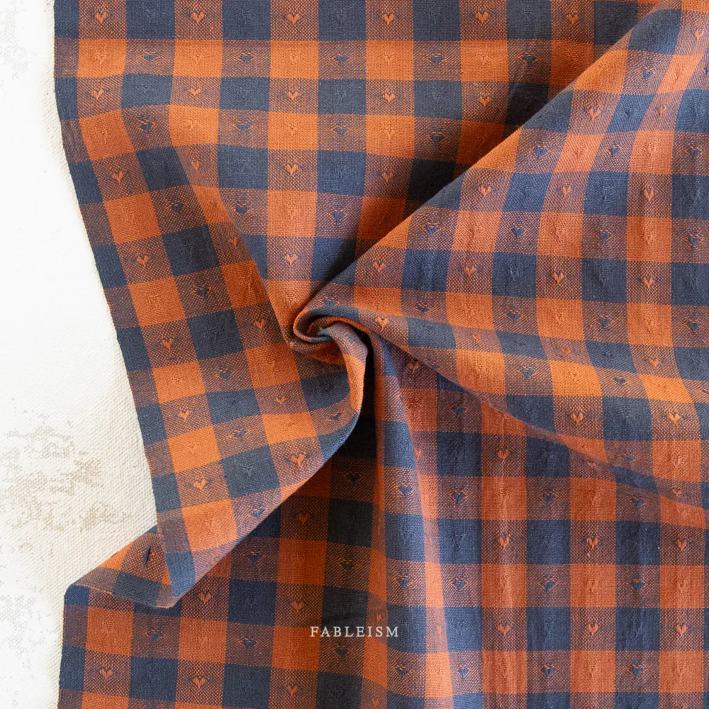 Dobby Hearts Gingham Cotton - Sunday Best