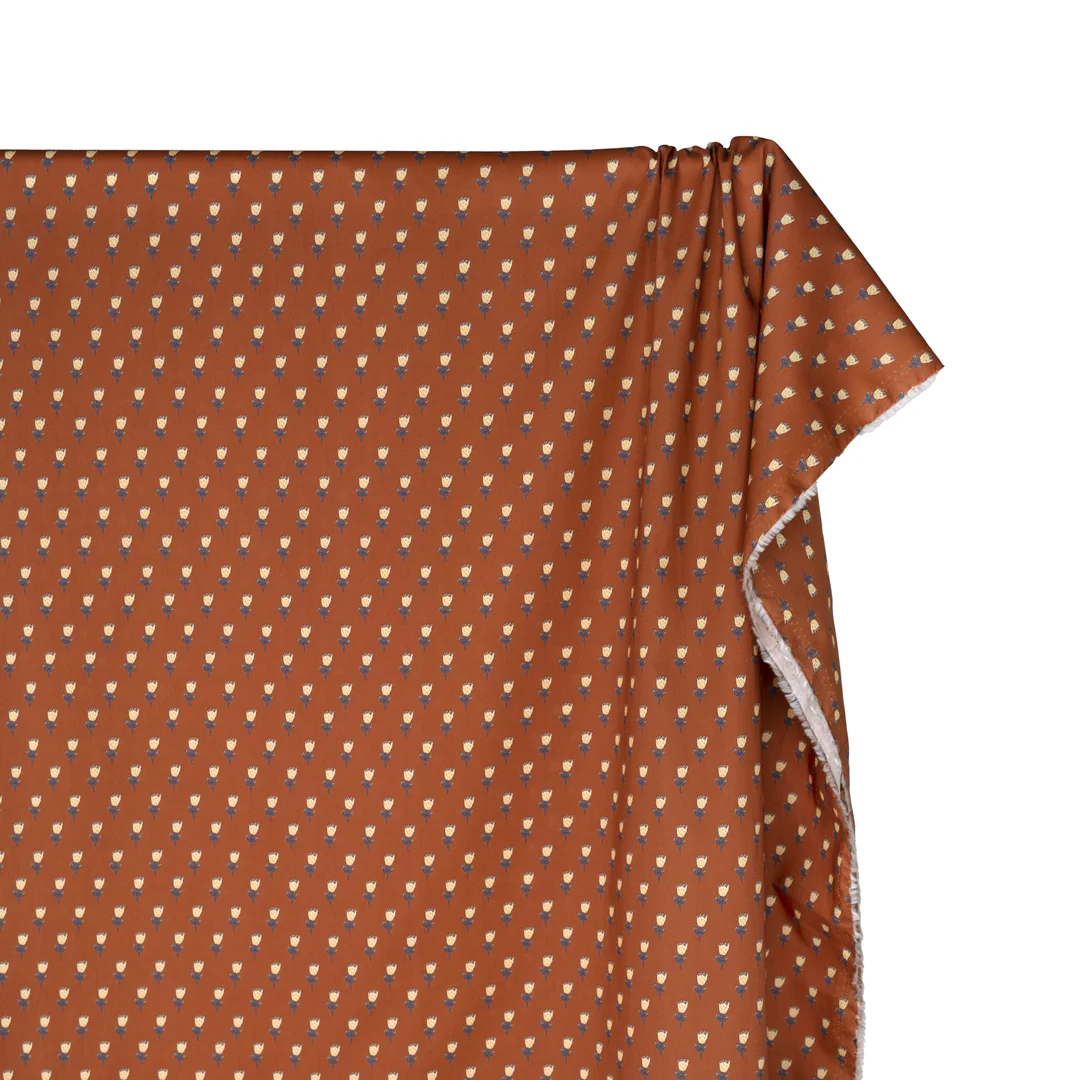 Earthen Printed Cotton Lawn - Terracotta/Multi - Image 4