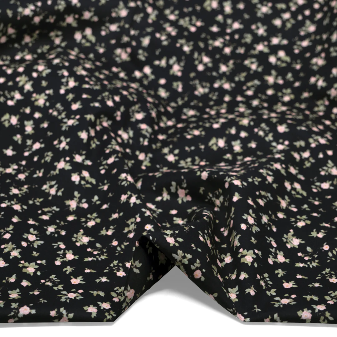Eden Printed Cotton Lawn - Black/Petal/Sage - Image 2