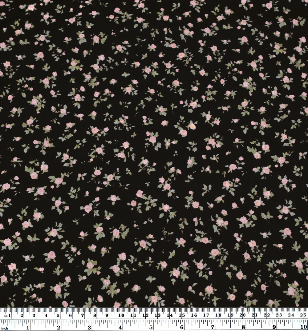 Eden Printed Cotton Lawn - Black/Petal/Sage - Image 3