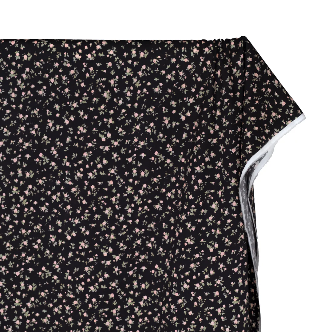 Eden Printed Cotton Lawn - Black/Petal/Sage - Image 4