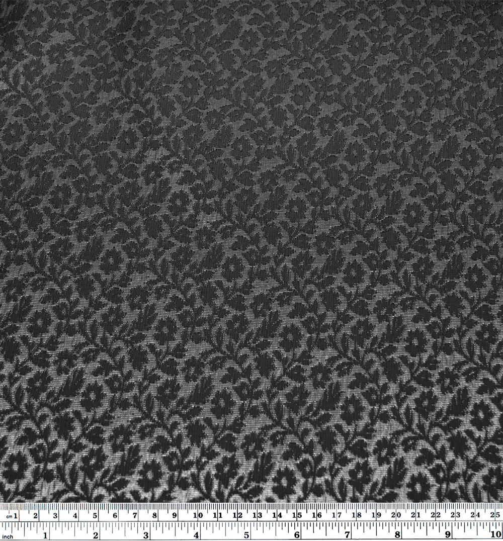 Enchanted Poly Metallic Jacquard - Silver/Charcoal - Image 3