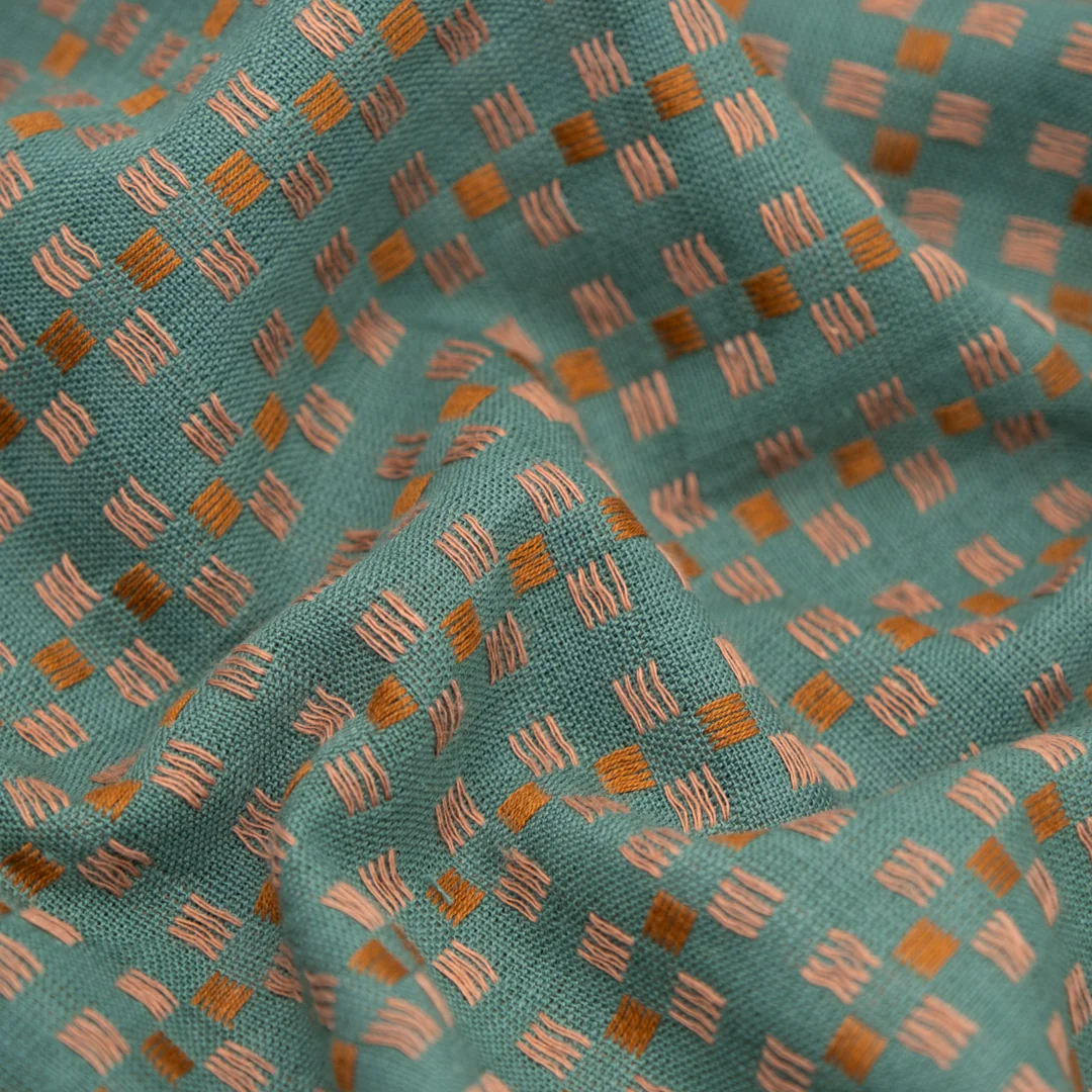 Basket Weave Cotton - Teal - Image 2