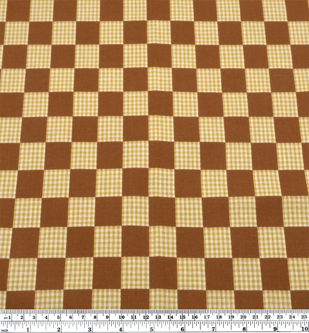 Checkers Cotton - Umber - Image 3