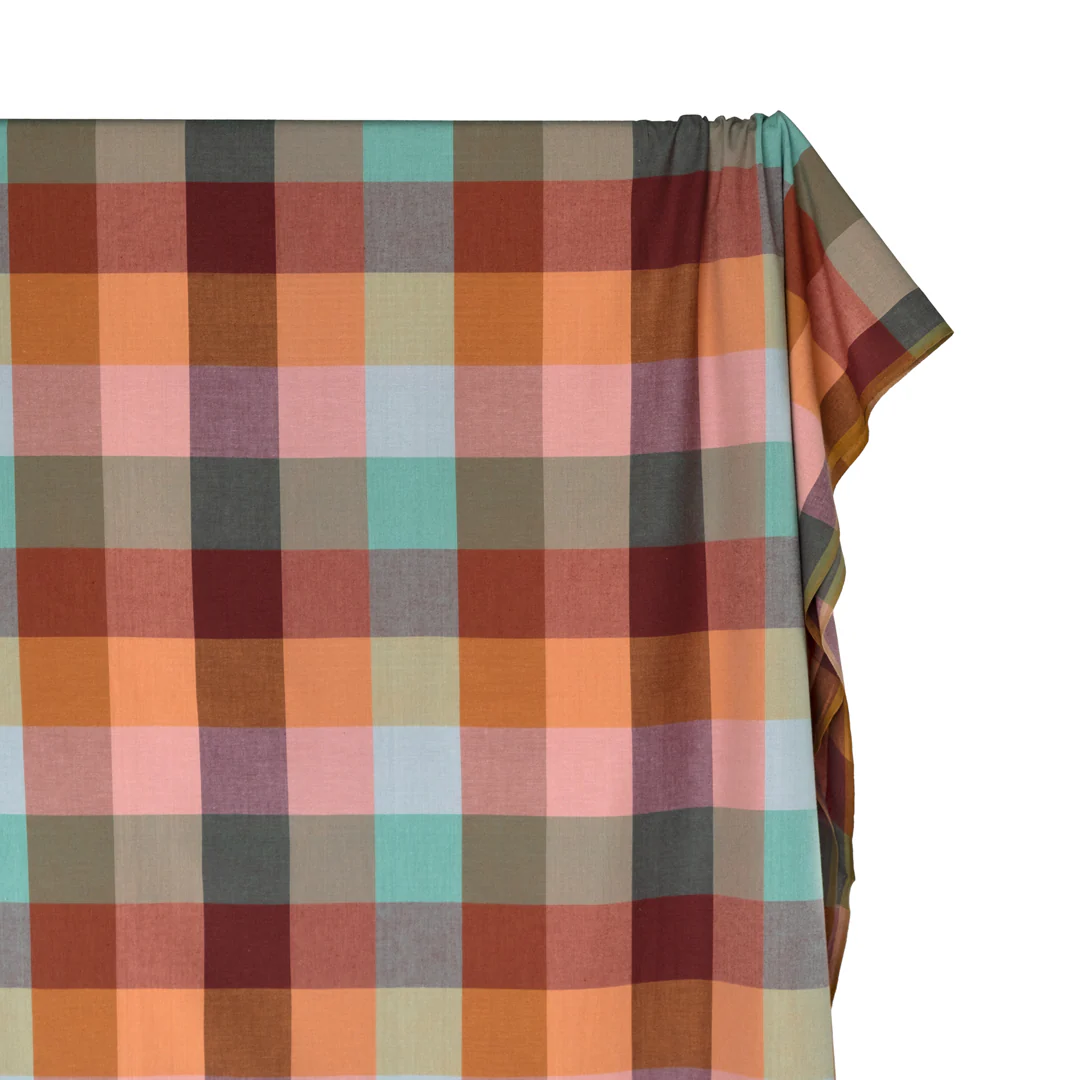Happy Place Checkers Cotton - Strata - Image 4