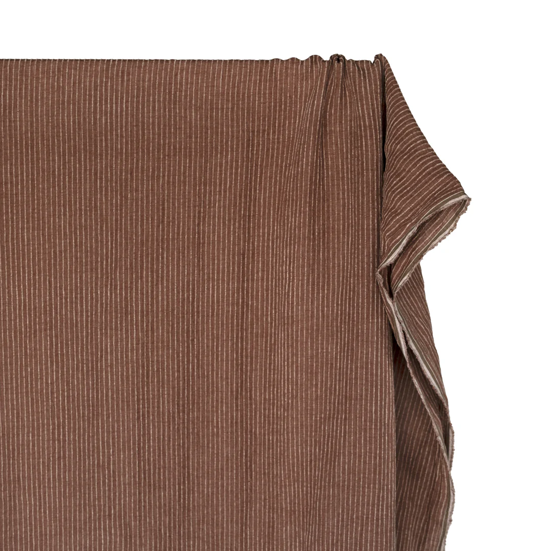 Farmhouse Stripe Linen Rayon - Cappuccino/Pebble - Image 4
