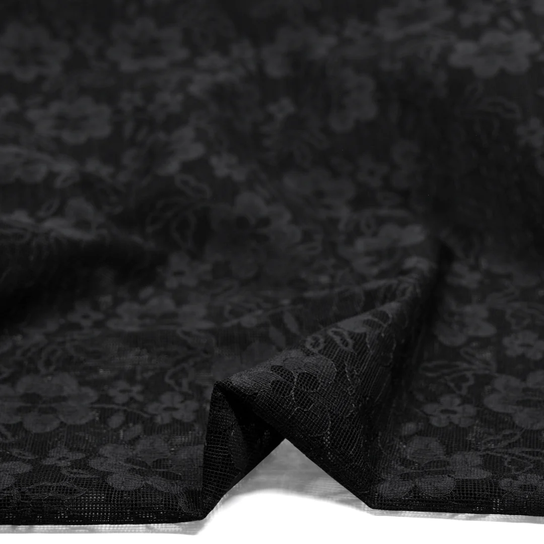Filet Lace Netting - Black - Image 2