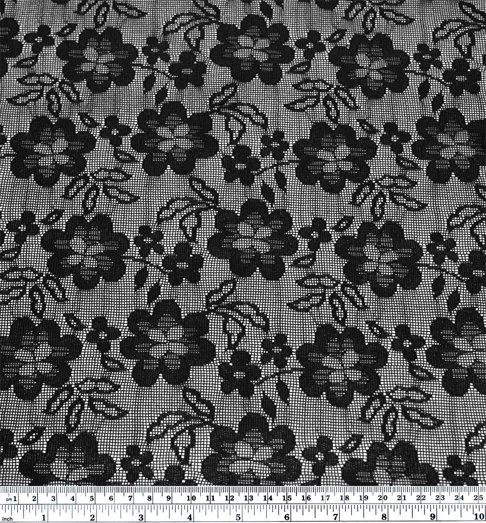 Filet Lace Netting - Black - Image 3
