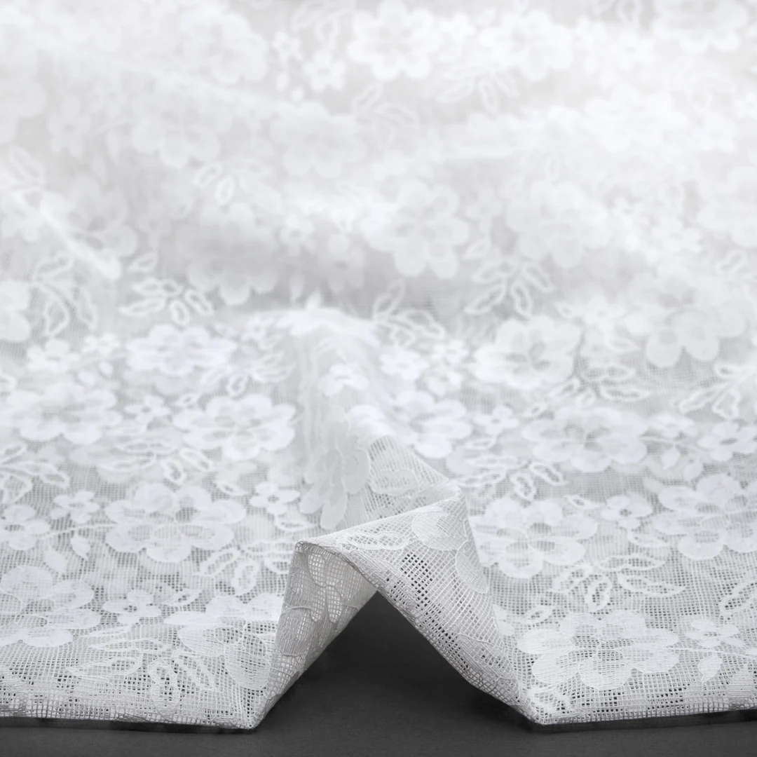 Filet Lace Netting - White - Image 2