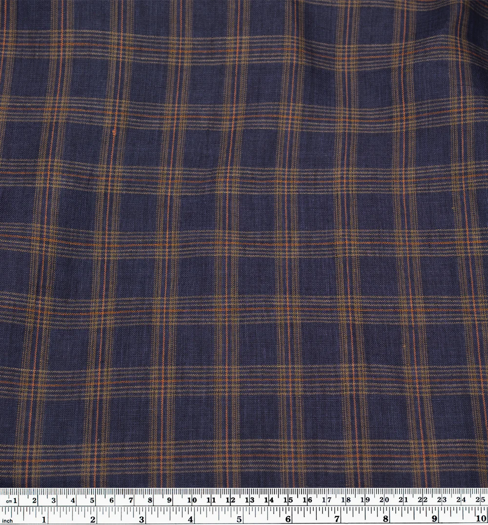 Fireside Plaid Yarn Dyed Linen - Midnight Blue - Image 4