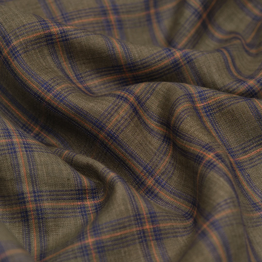 Fireside Plaid Yarn Dyed Linen - Moss