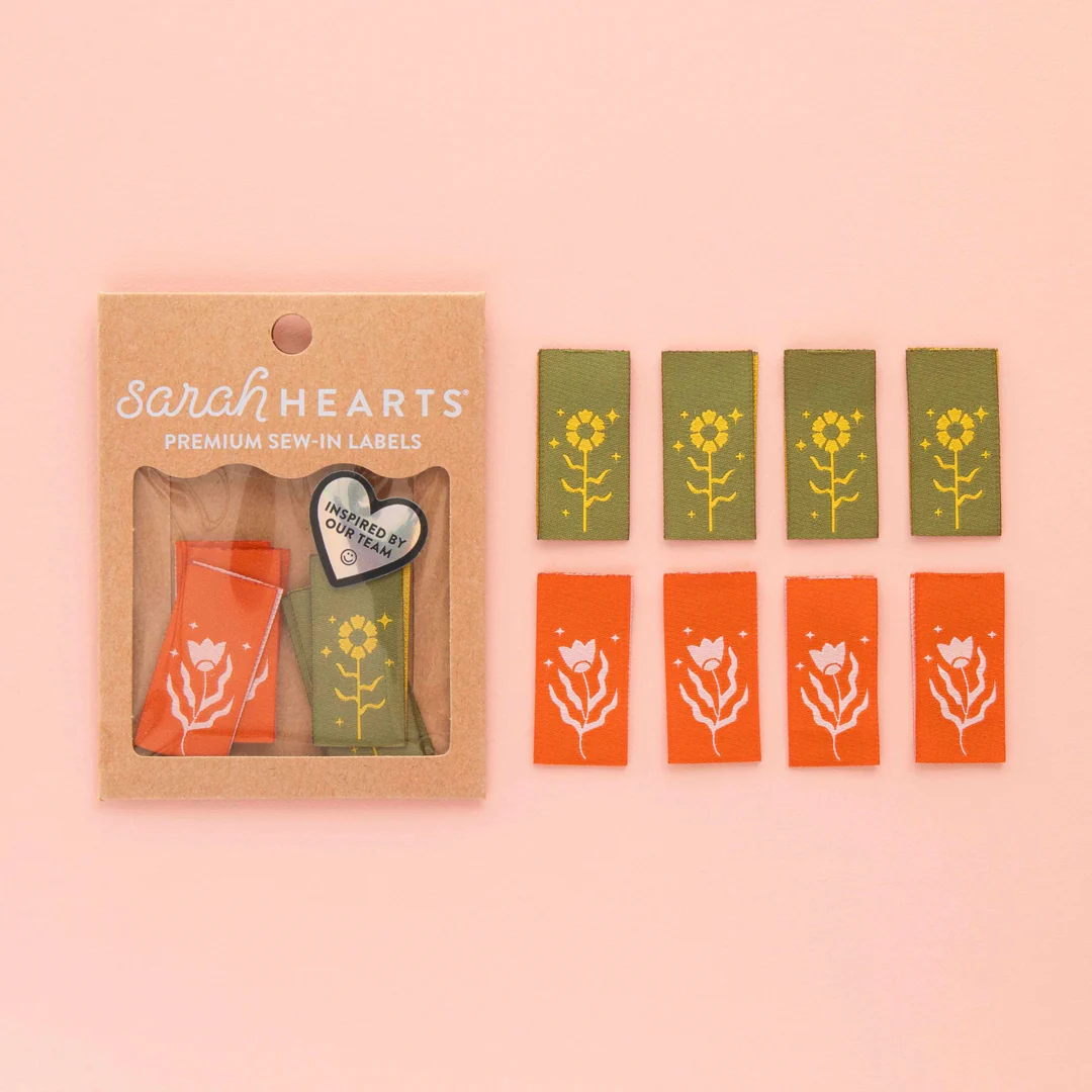 FLORAL DESIGN MULTIPACK Woven Labels By Sarah Hearts - Image 2