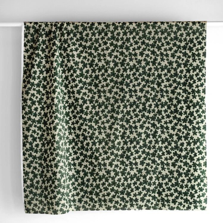 Floral Print Cotton Lawn - Pine/Ecru - Image 4