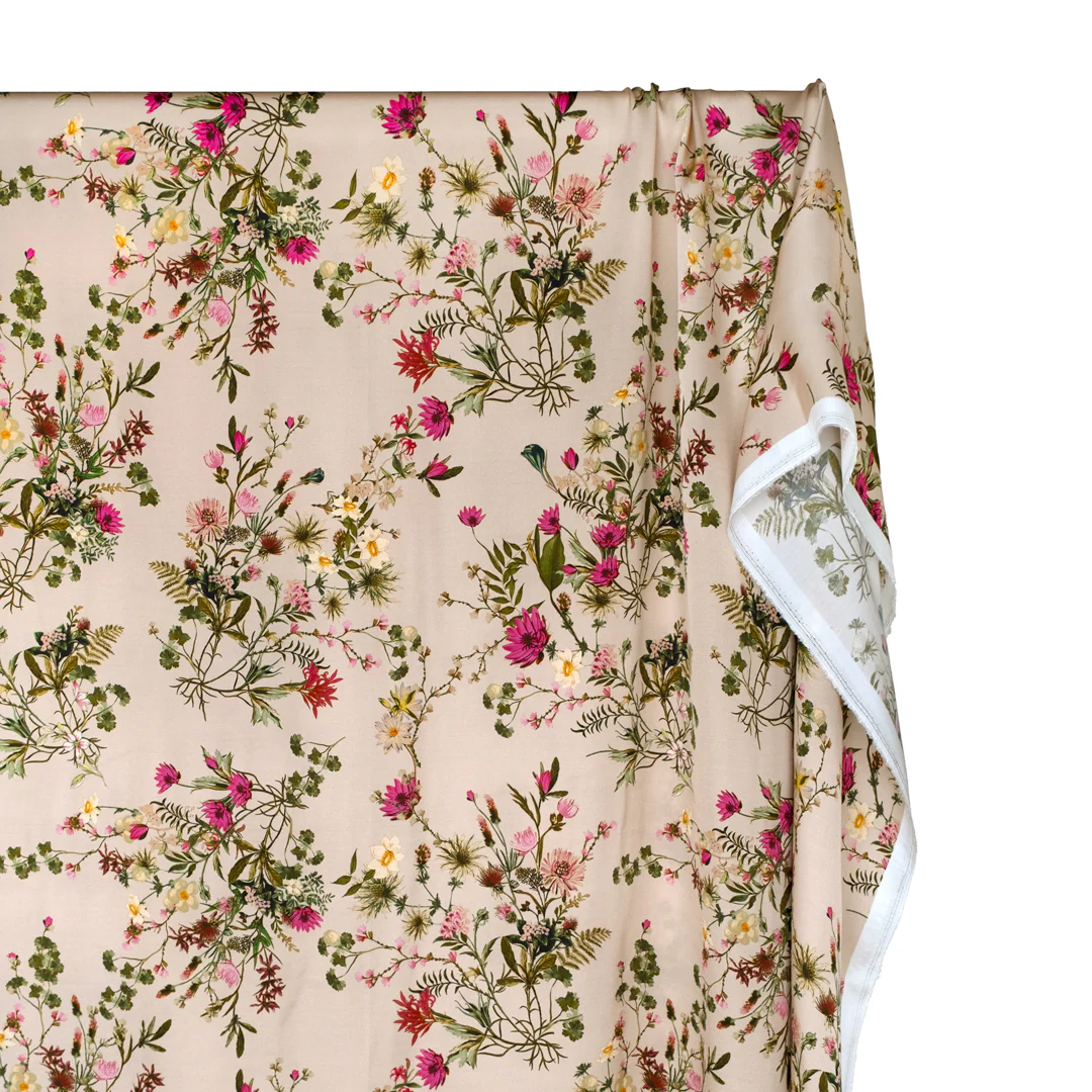 Forager’s Bouquet Viscose Satin - Parchment - Image 3