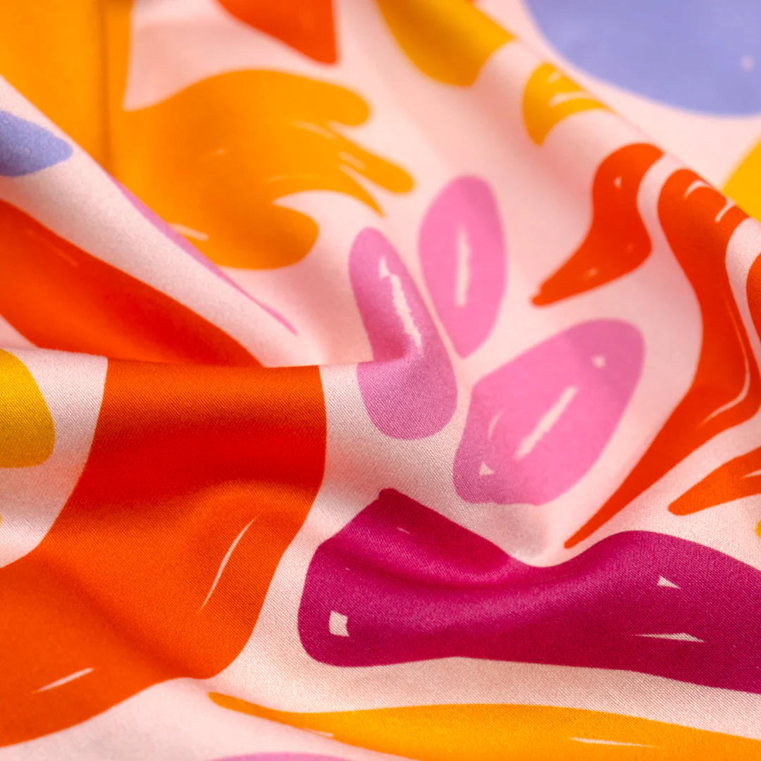Forest Flight Organic Cotton Sateen - Petal/Firecracker/Lavender - Image 3