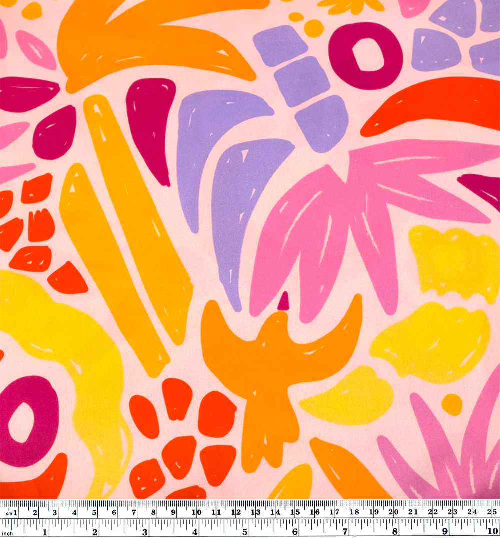 Forest Flight Organic Cotton Sateen - Petal/Firecracker/Lavender - Image 4