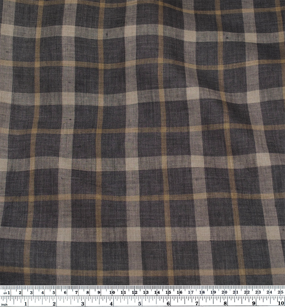 Fossil Plaid Yarn Dyed Linen - Slate - Image 4