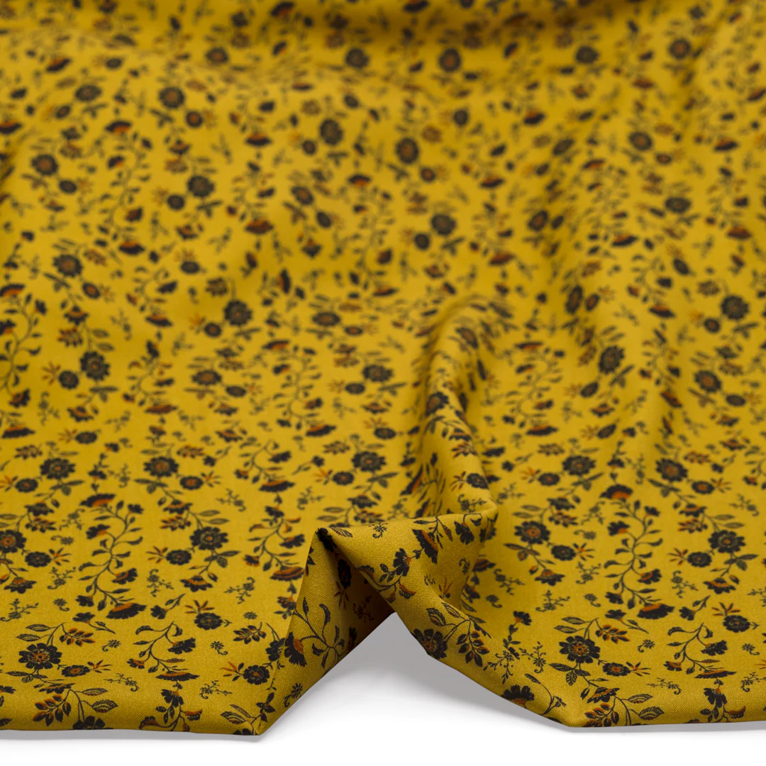 Frankincense Printed Viscose Challis - Citron/Multi - Image 2