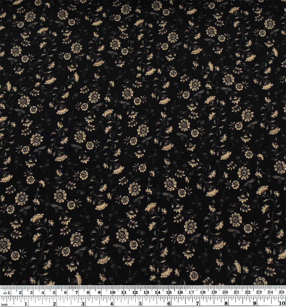 Frankincense Printed Viscose Challis - Ink/Parchment - Image 3