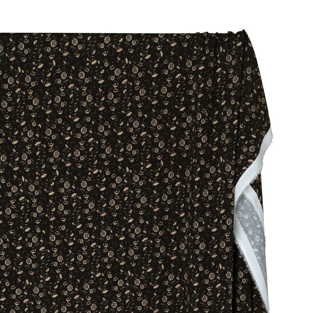 Frankincense Printed Viscose Challis - Ink/Parchment - Image 4