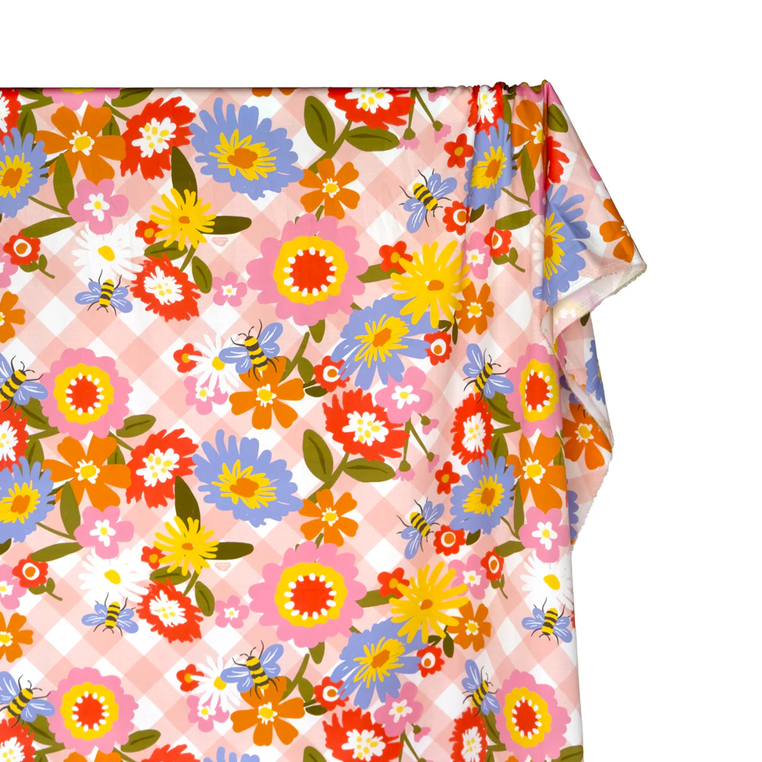 Funday Flow Organic Cotton Sateen - Blush/White/Multi - Image 2