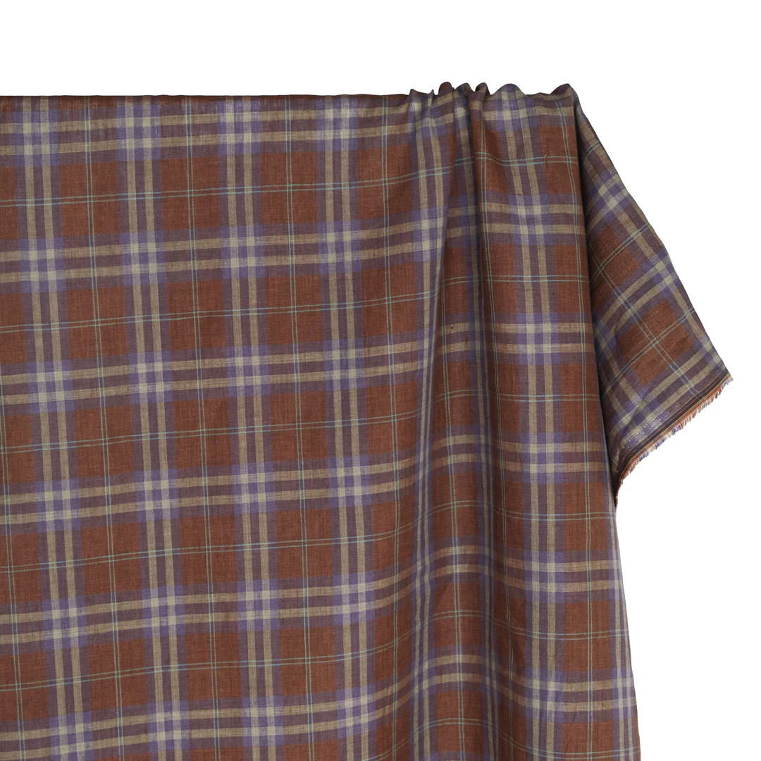 Gallery Plaid Yarn Dyed Linen - Brick - Image 3