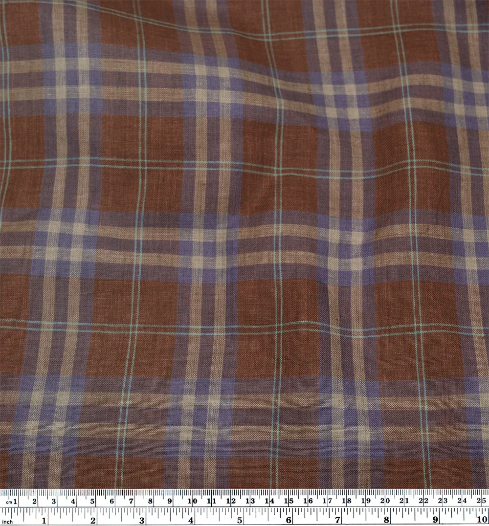 Gallery Plaid Yarn Dyed Linen - Brick - Image 4