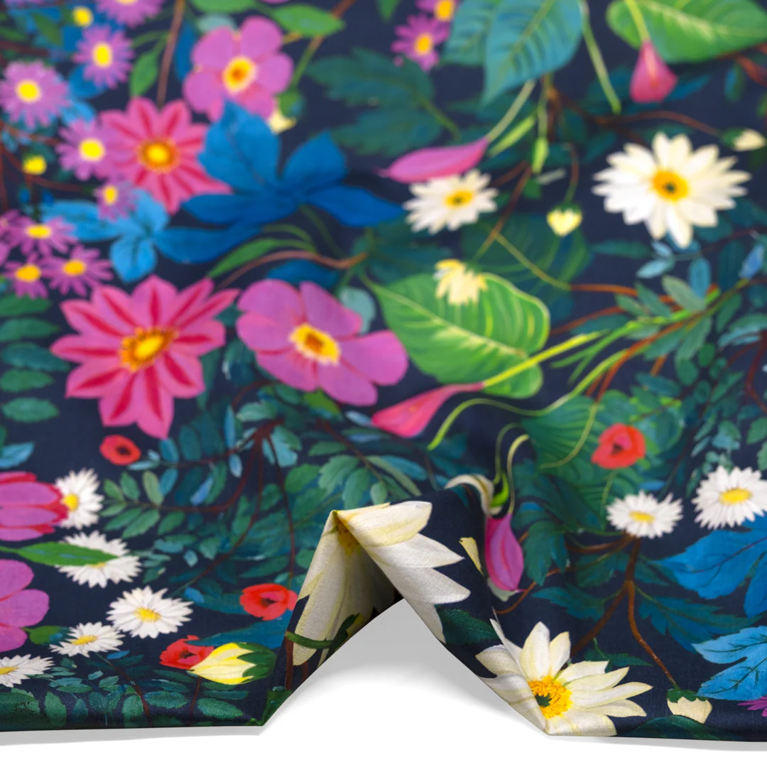 Garden Of Plenty Cotton Sateen - Midnight Blue/Multi - Image 3
