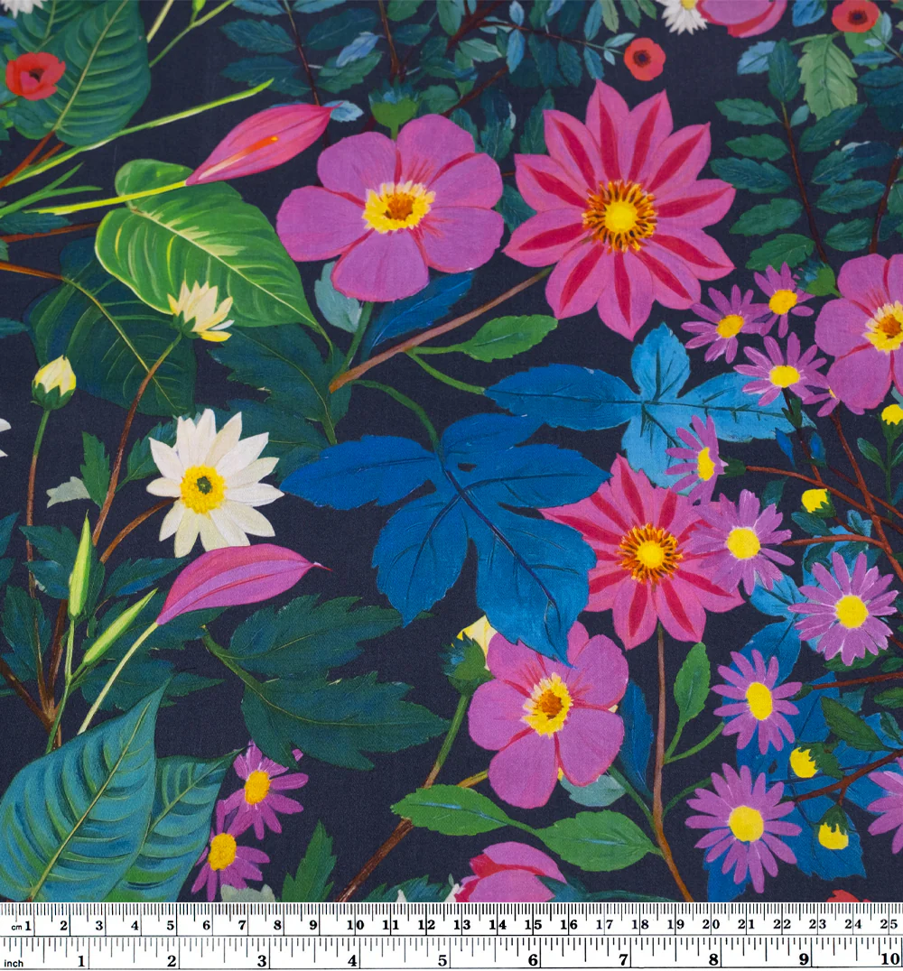 Garden Of Plenty Cotton Sateen - Midnight Blue/Multi - Image 4