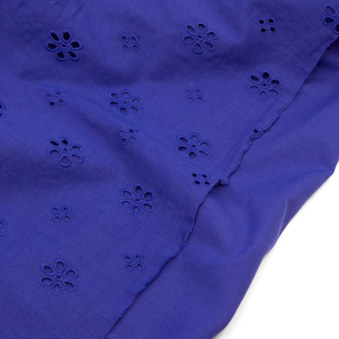 Garden Whispers Cotton Eyelet - Lapis - Image 4