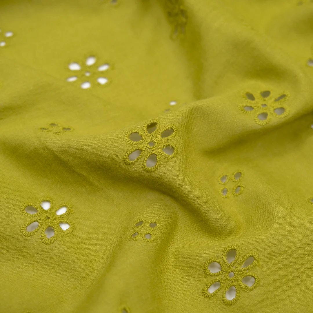 Garden Whispers Cotton Eyelet - Pear