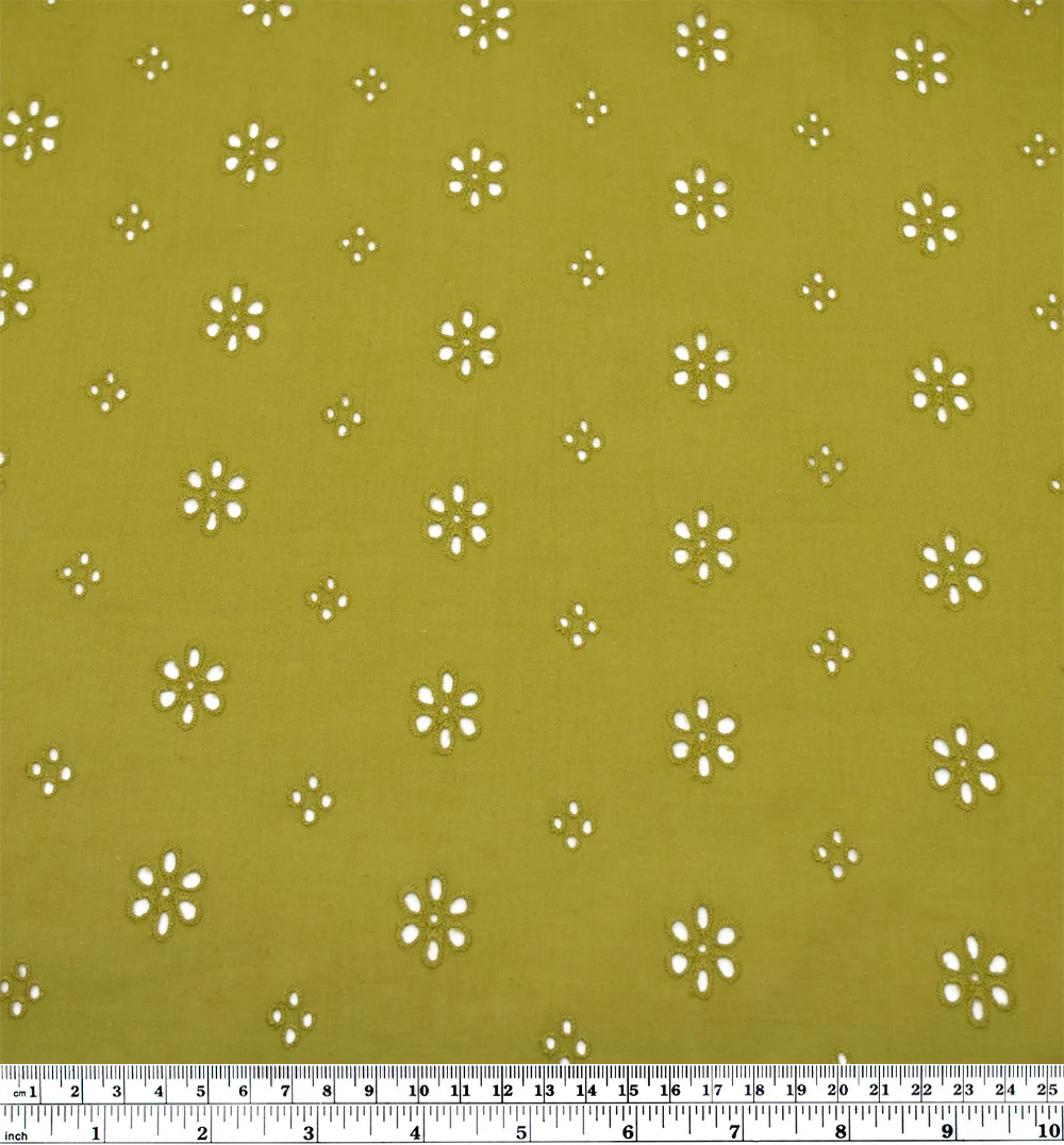 Garden Whispers Cotton Eyelet - Pear - Image 3