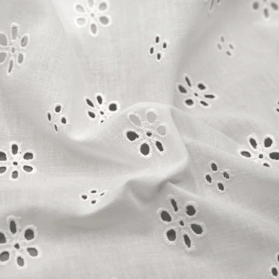 Garden Whispers Cotton Eyelet - White