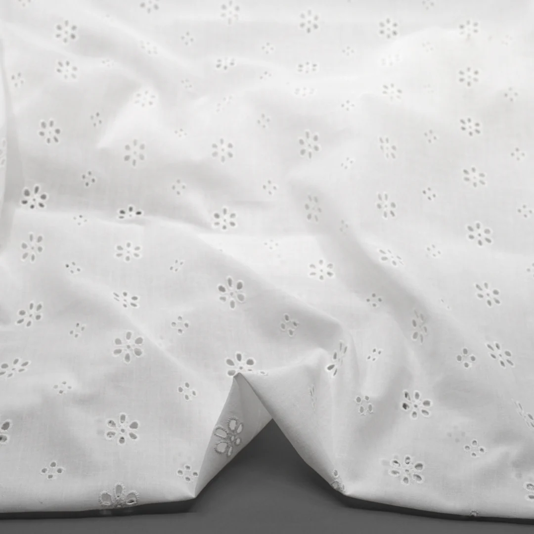 Garden Whispers Cotton Eyelet - White - Image 2