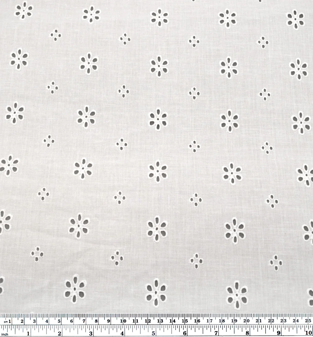 Garden Whispers Cotton Eyelet - White - Image 3