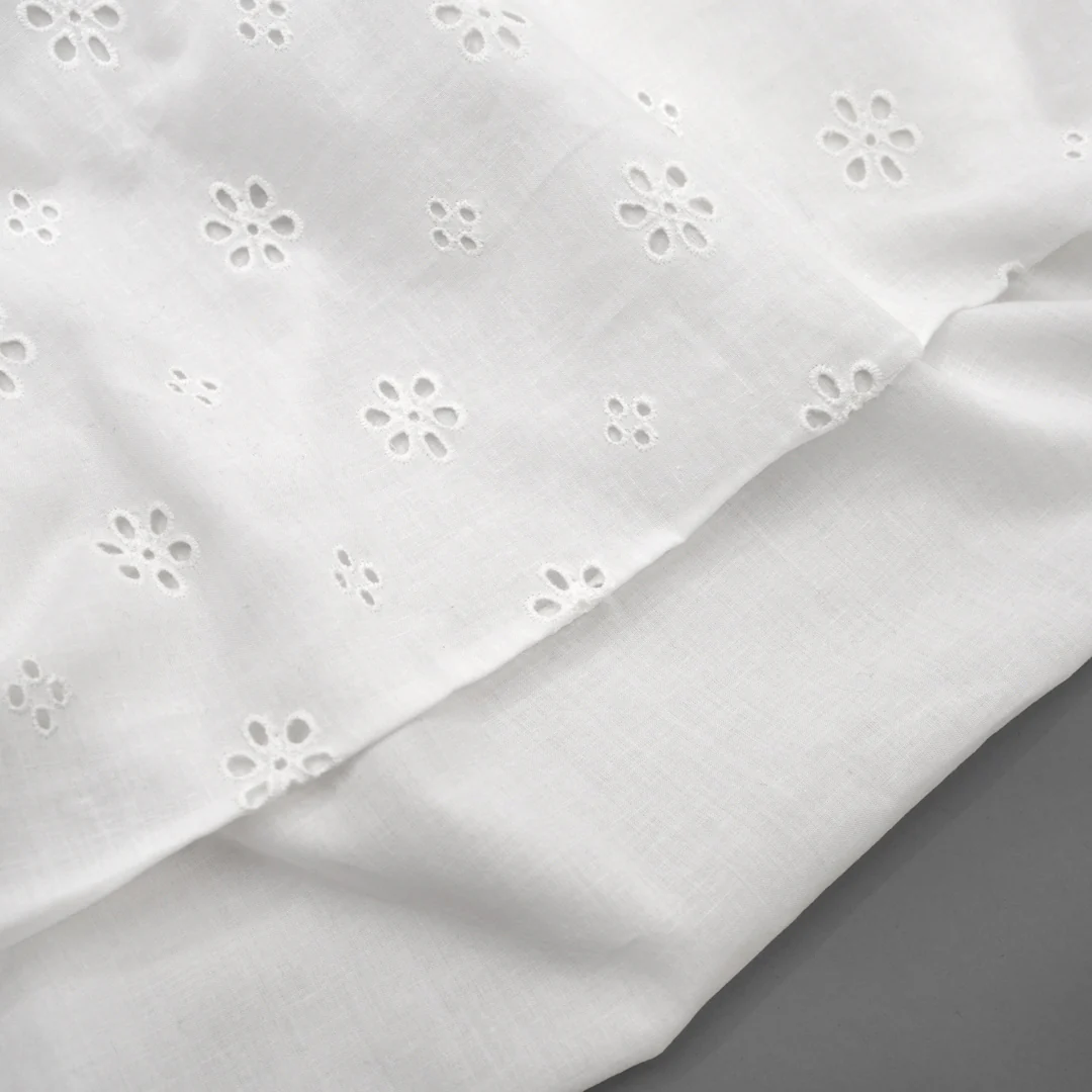 Garden Whispers Cotton Eyelet - White - Image 4