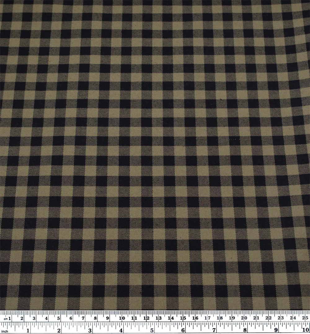 Gingham Duo Yarn Dyed Cotton Twill - Sage/Black - Image 4