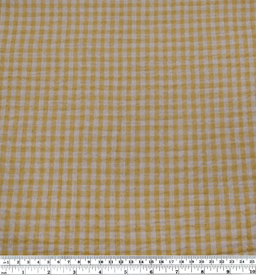 Gingham Organic Cotton Double Gauze - Cumin/Fog - Image 4