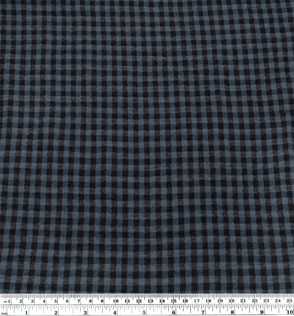 Gingham Organic Cotton Double Gauze - Ocean/Midnight Blue - Image 4