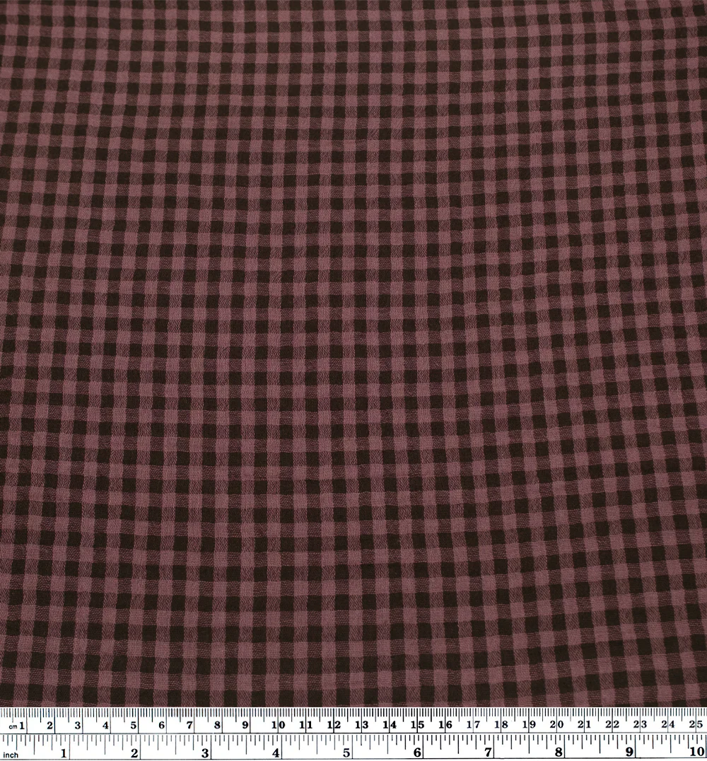 Gingham Organic Cotton Double Gauze - Shadow/Dusty Mauve - Image 3
